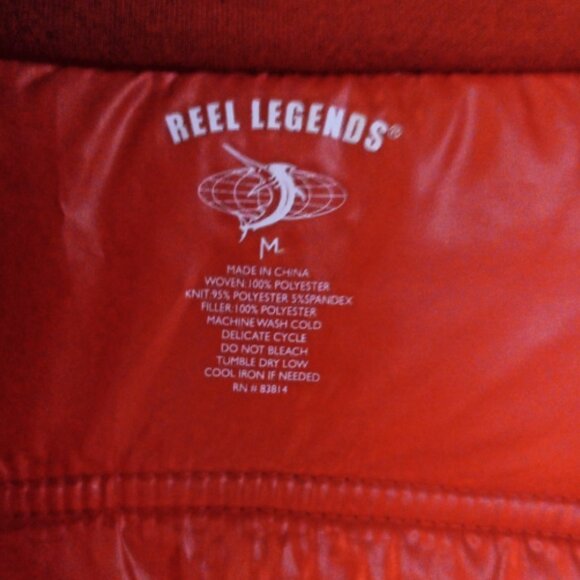 Reel Legends Women's Jacket M Red Quilted Puffer Full Zip NWT Stretch Pockets - Picture 5 of 10